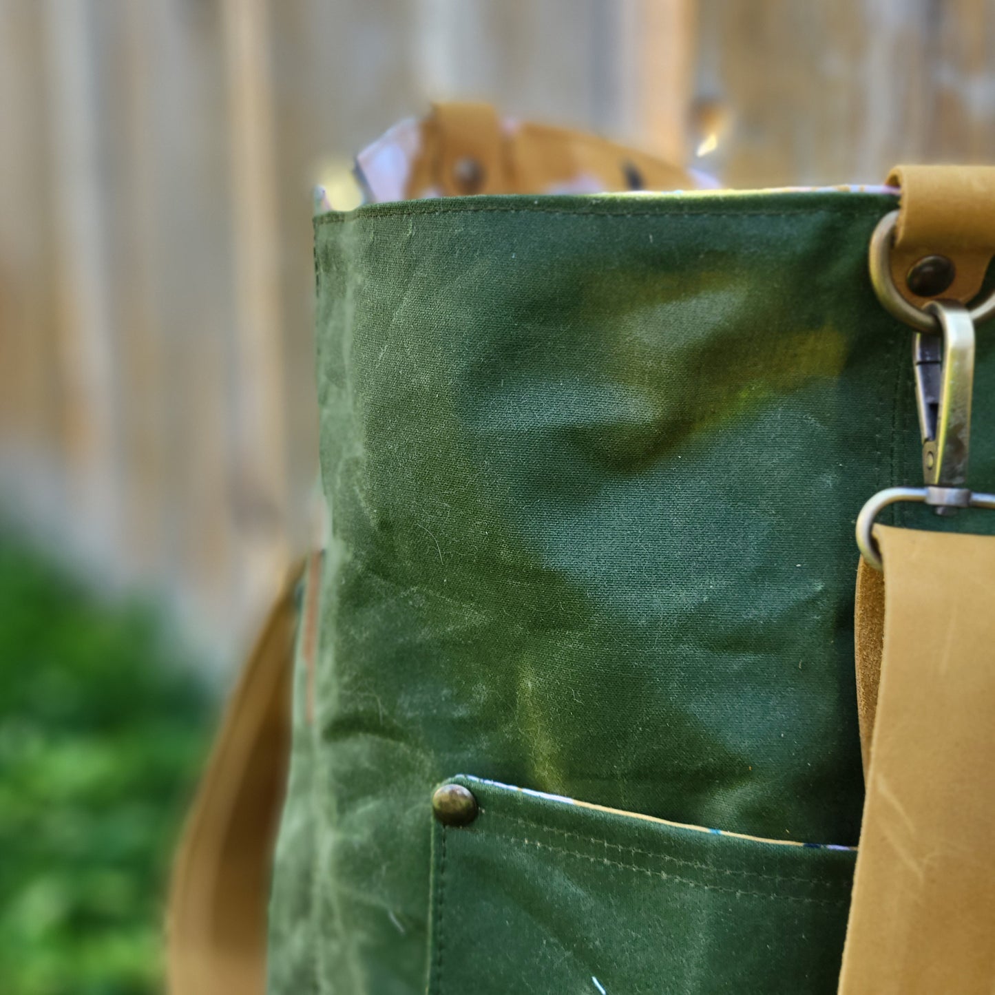 Fern & Mustard Yellow Mid-Size Compass Tote