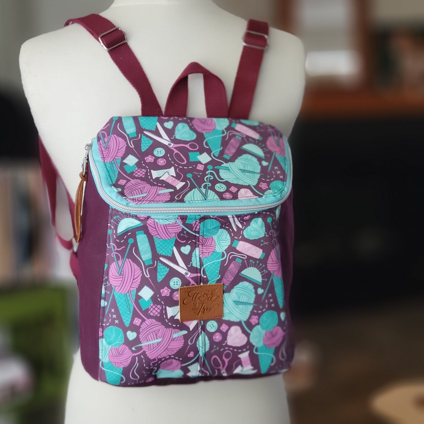 Knit Party Purple Minimalist Maven Backpack