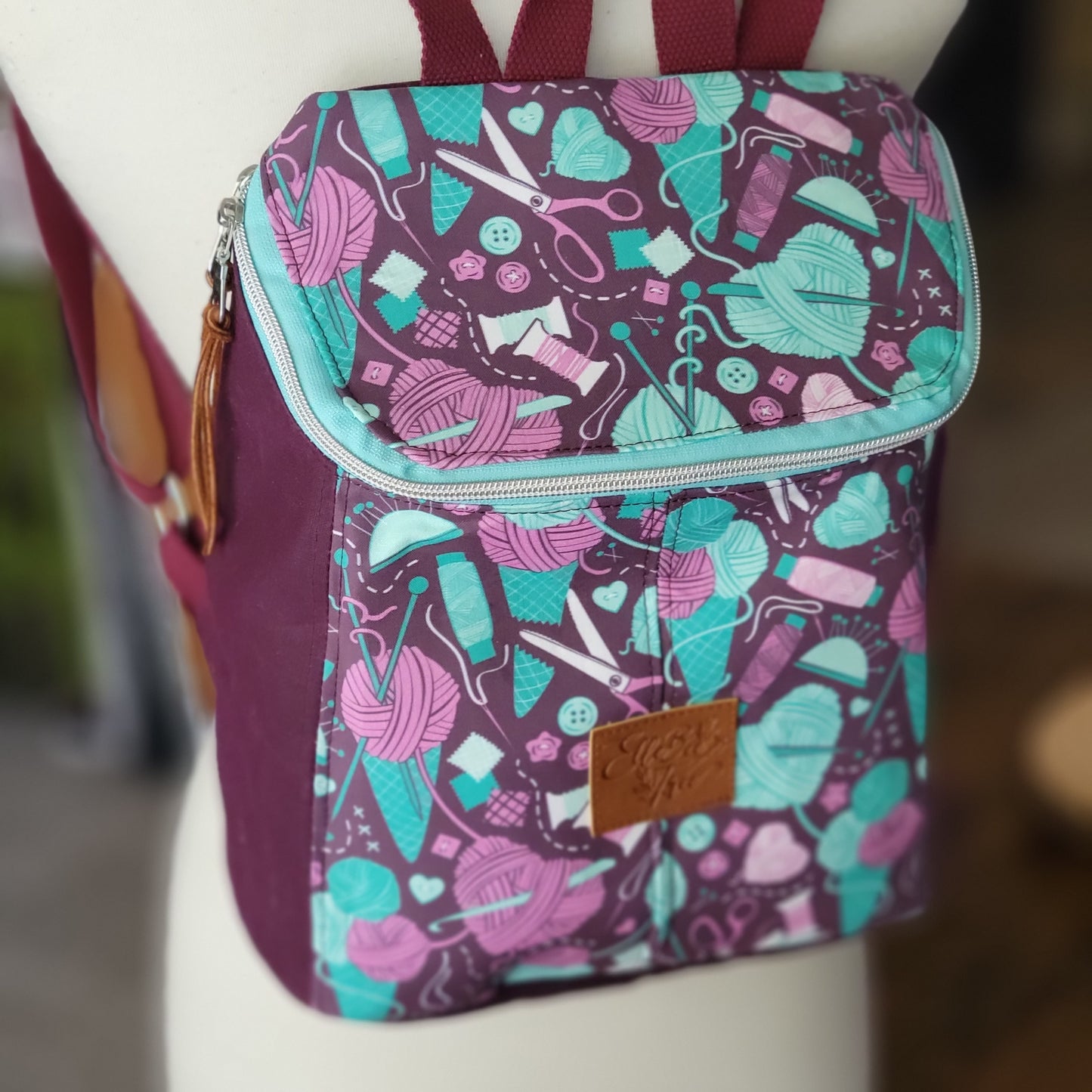Knit Party Purple Minimalist Maven Backpack