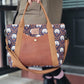 [As is] - Indy Bloom Midi Oxbow Tote with Leather Crossbody Strap