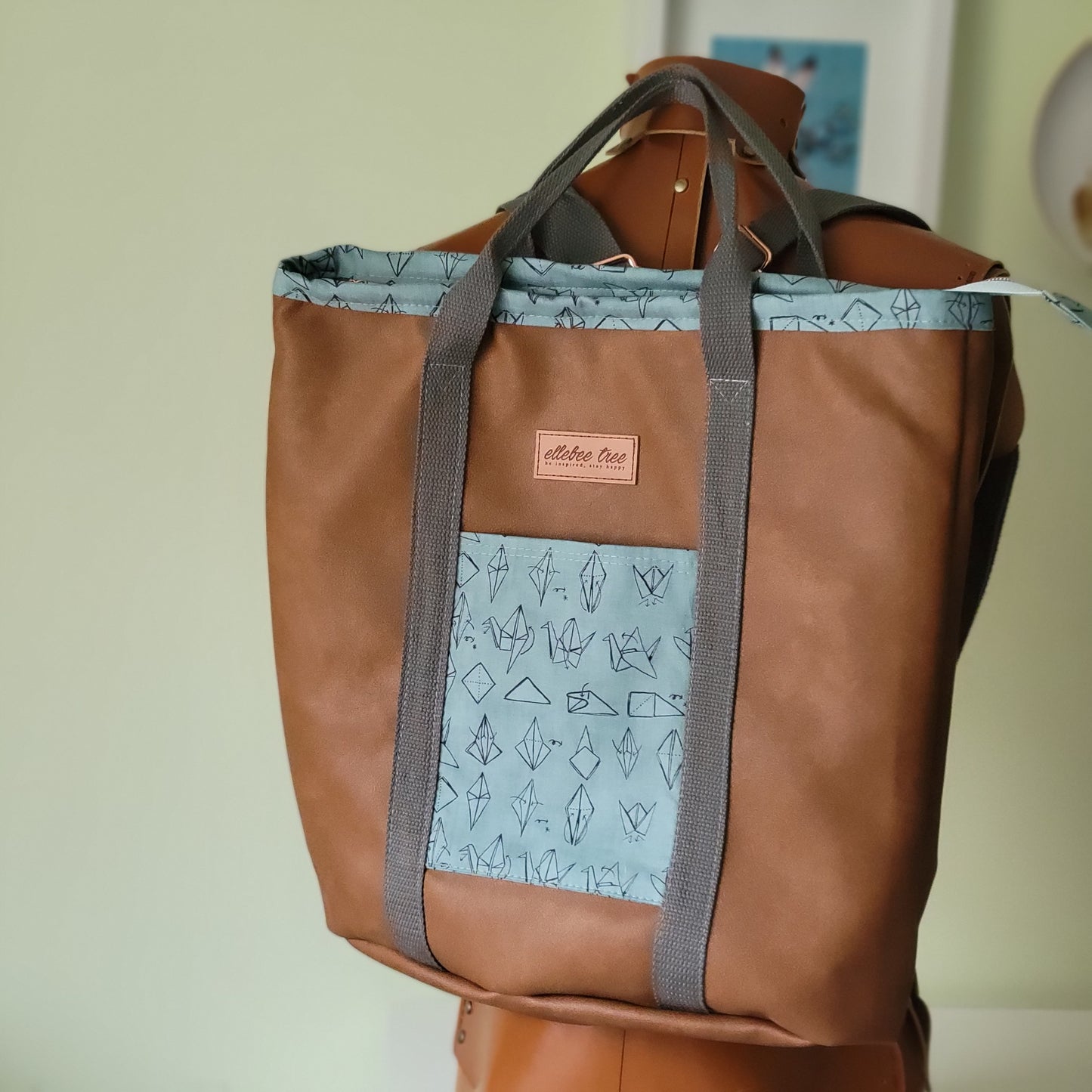 Faux Leather Oragami Buckthorn Backpack (Sample Sale)
