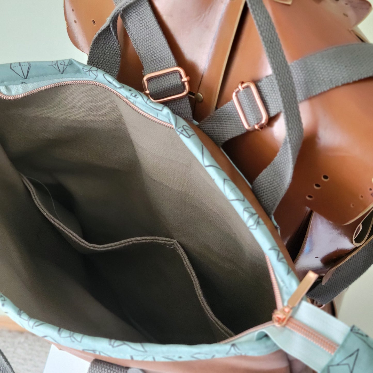Faux Leather Oragami Buckthorn Backpack (Sample Sale)