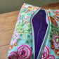 Aqua and Coral Floral Large Boxy
