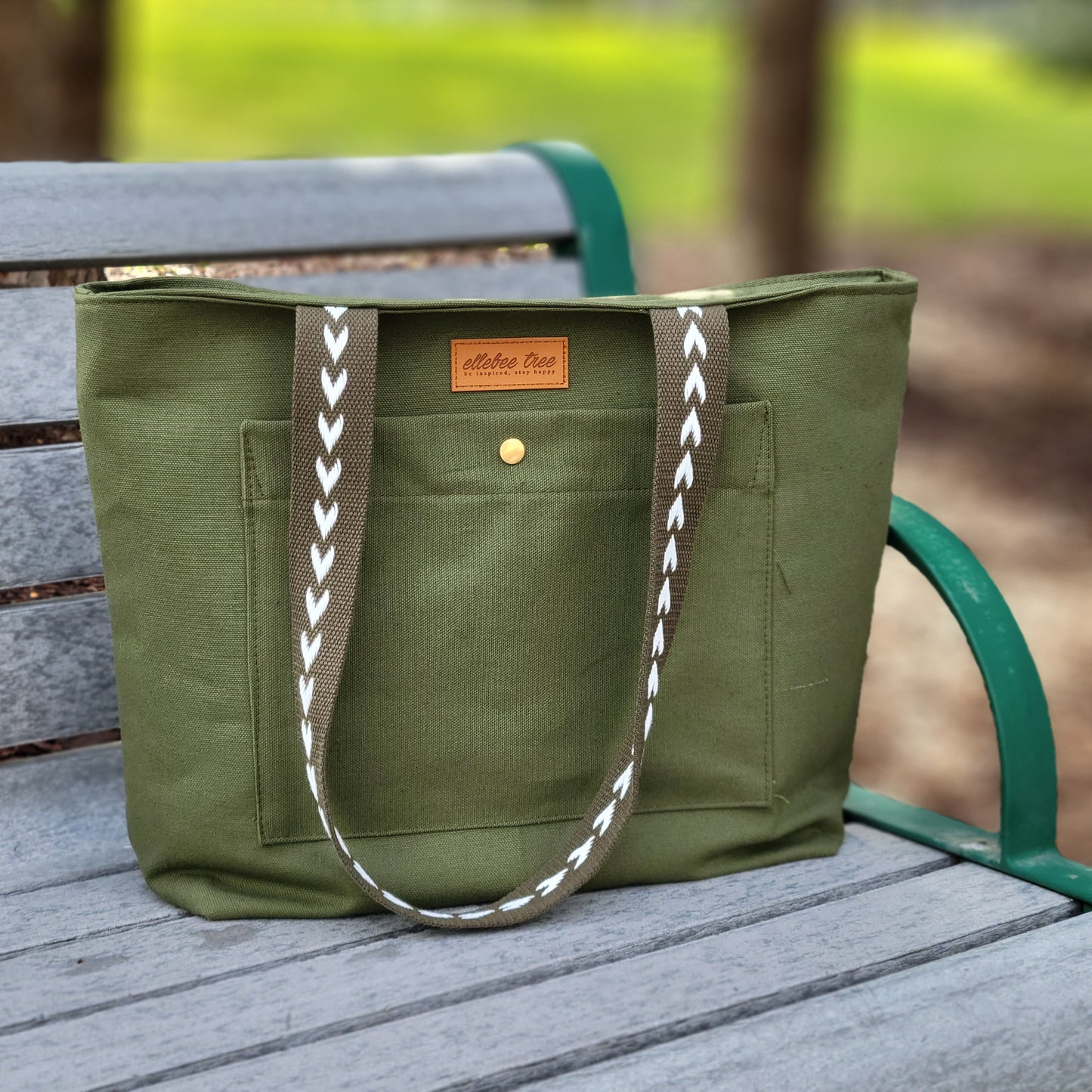SAMPLE Green Canvas & Rifle Paper Camont Pepin Tote