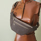 Solid Faux Leather with Pink Bear Lining Medium Ferris Fanny Pack