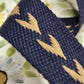 1.5" Navy and Taupe  Heart Fabric Webbing - Bag Making Supplies
