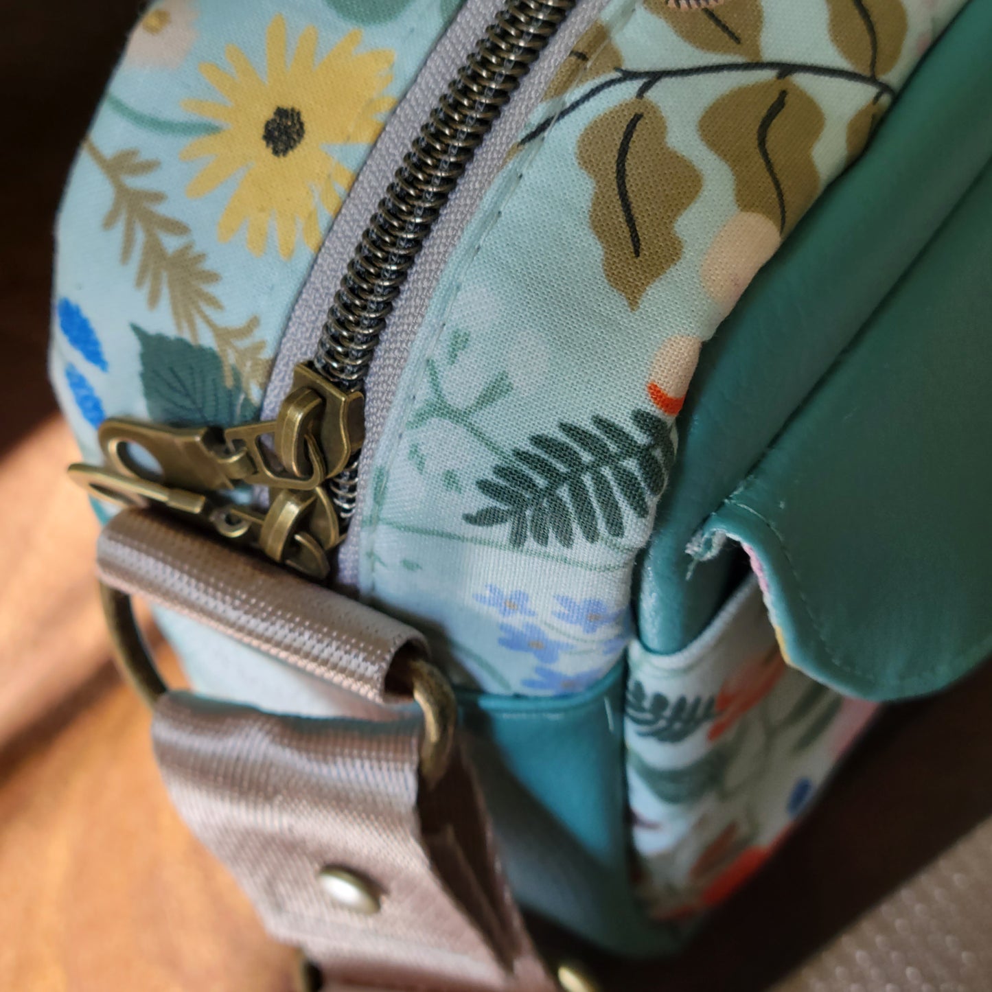 SAMPLE Mint Rifle Paper Strawerry Fields Florals Blossom Crossbody Bag