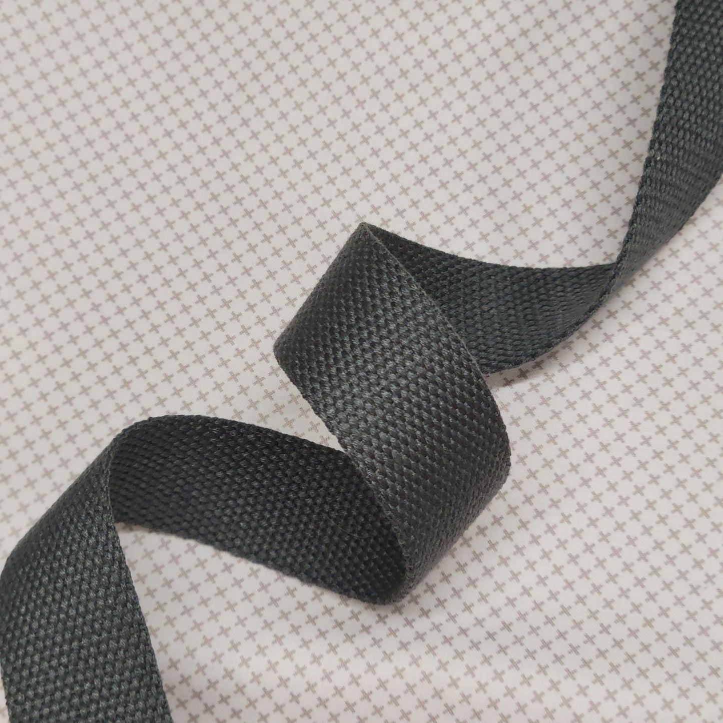 1.25" (32mm) Storm Grey Fabric Webbing - Bag Making Supplies