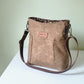 Brown Waxed Canvas Small Compass Tote with Leather Strap