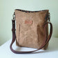 Brown Waxed Canvas Small Compass Tote with Leather Strap